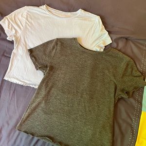 Bundle of Light Blue and Gray Cropped Baby Tees